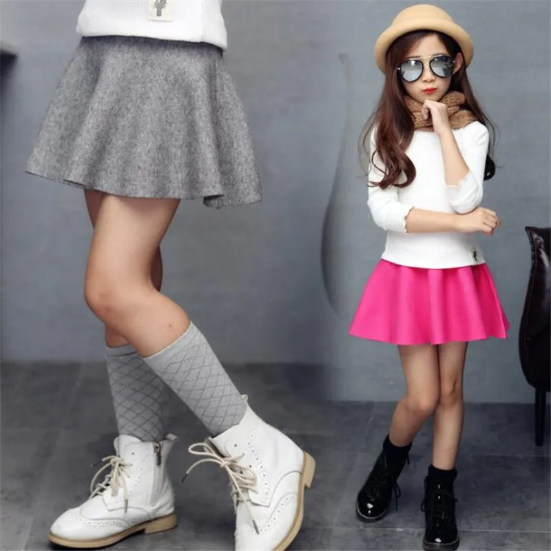 Kids Pleated Skirts For Girls Clothing Children High Waist Tutu School Clothes Spring Autumn Winter Sweater | Мать и ребенок
