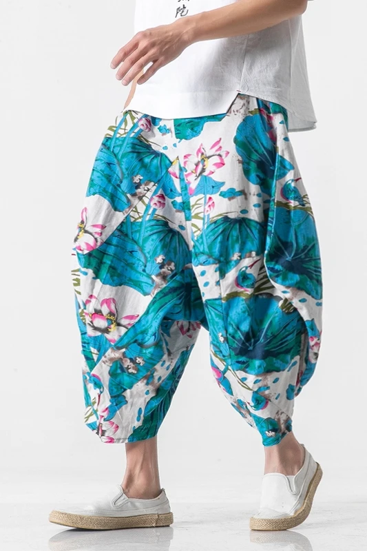 Минималист... 2019 Лето Для мужчин с цветочным принтом Короткие штаны Свободные