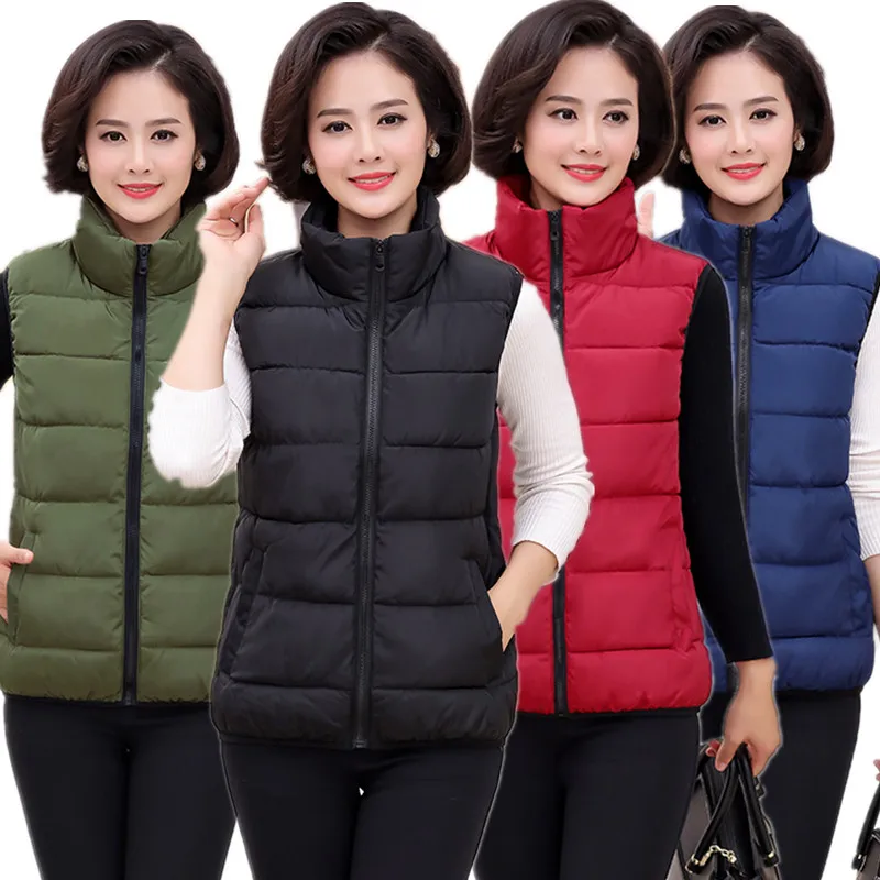 Chaquetas Invierno Mujer Middle-aged Elderly Down Cotton Vest Large Size Mother Clothing Chalecos Para 2018 New LZ822 | Женская одежда