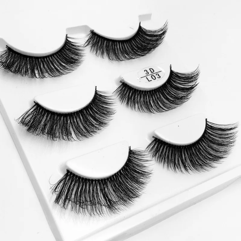 Ресницы норковые 3D ручной работы 3 пары L03 | Красота и здоровье