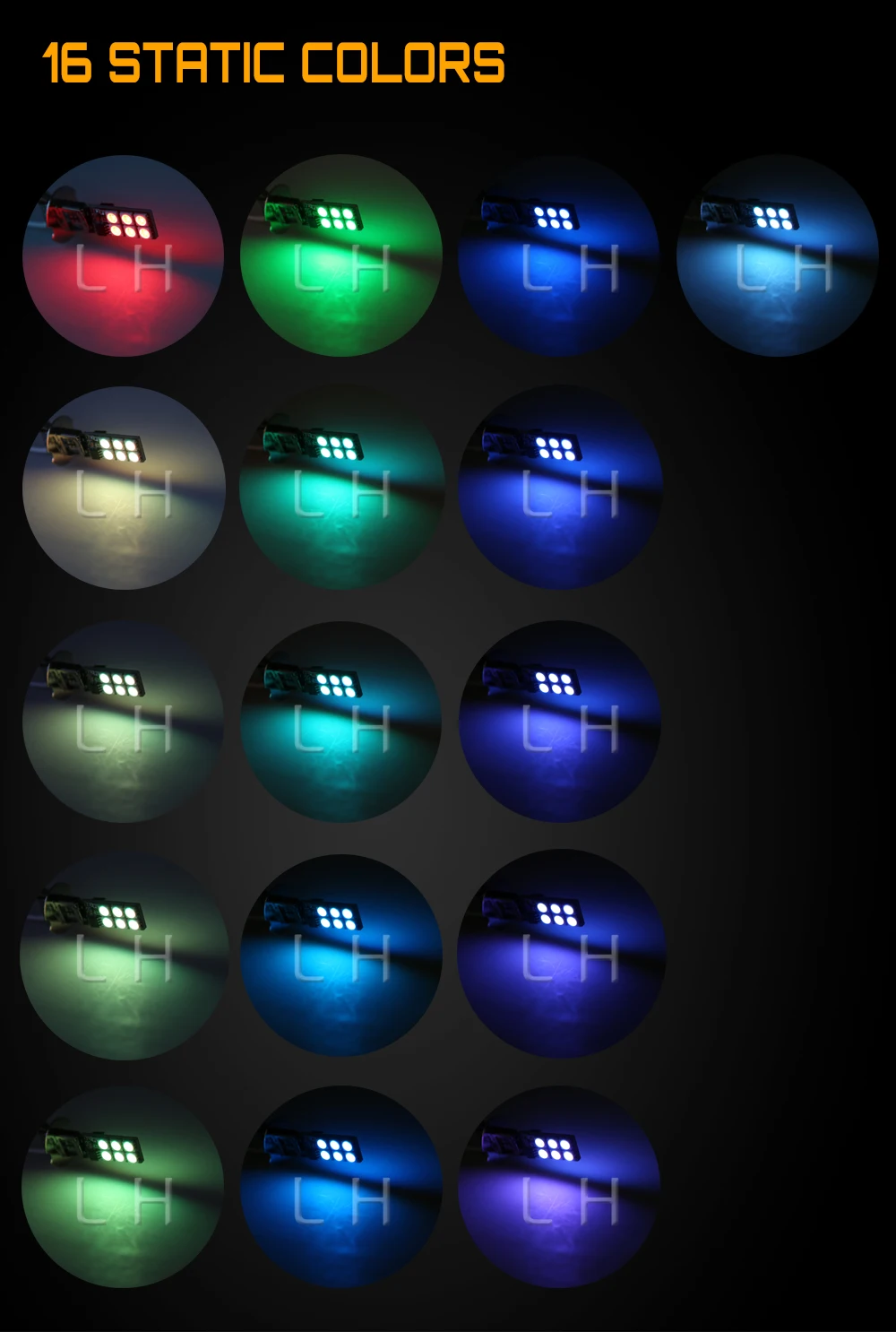 2 шт H1 RGB Противотуманные фары 5050 12SMD 12LED дневного Бег огни с Дистанционный пульт