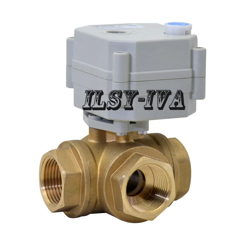 AC110V до 230V 3/4 &quotГоризонтальный Электрический шаровой клапан T тип/l ТИП ЛАТУННЫЙ