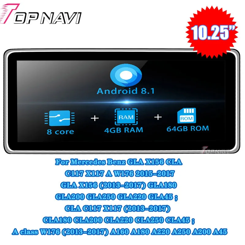 

10.25'' Android 8.1 Autoradio Car Radio Multimedia player For Mercedes Benz GLA X156 CLA C117 X117 A W176 2012-2015 GPS Stereo