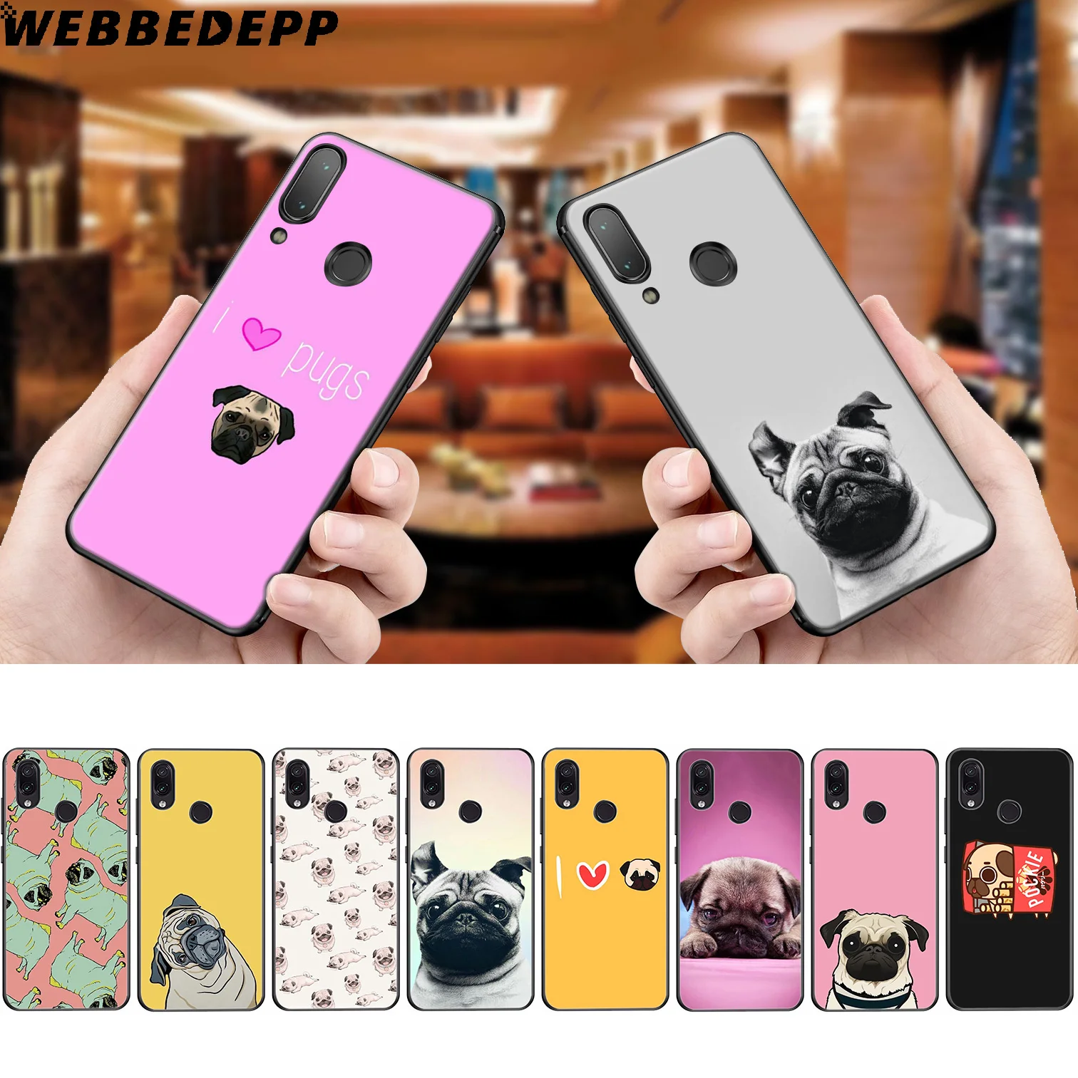 WEBBEDEPP Pug Dog Funny Soft Case for Xiaomi Redmi K20 7A 4A 4X 5 5A 6 6A S2 Note 8 4 7 Pro Plus Prime |