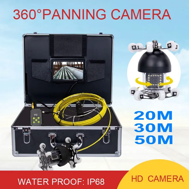 Подводная видеокамера WP70D с поворотом на 360 градусов трубопровод 20 м 30 50 эндоскоп 7
