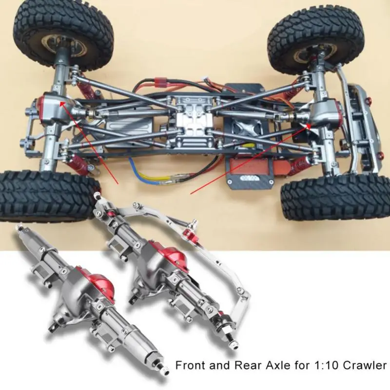 RC автомобильные оси из алюминиевого сплава передний и задний мост для SCX10 осевой