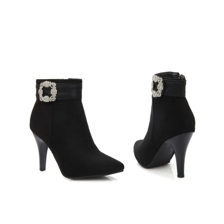 Женские зимние ботинки с пряжкой на каблуке молнии|fashion winter boots|winter bootsboots for woman |