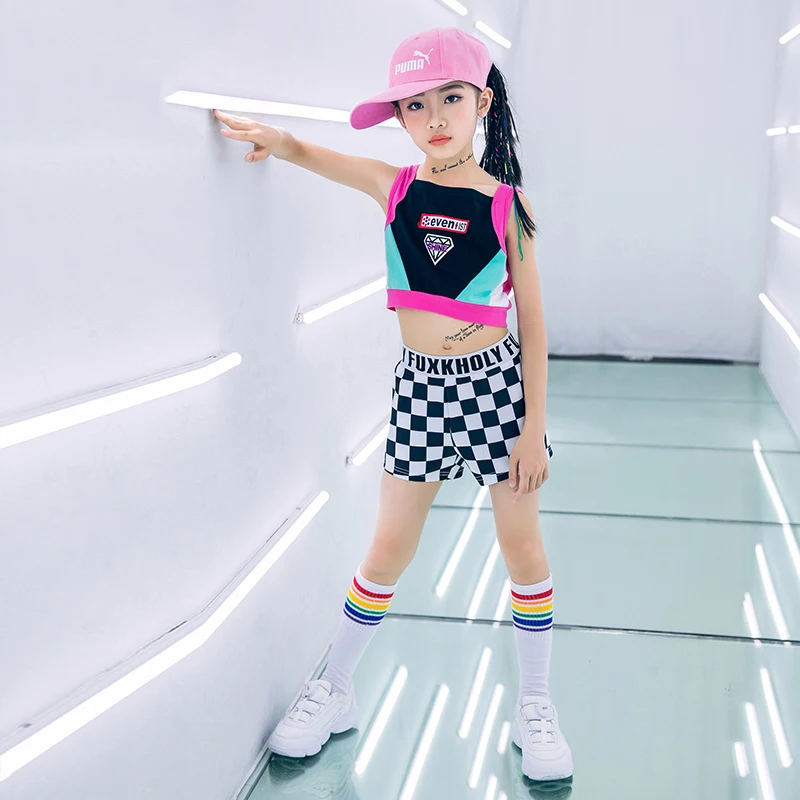 Модный джазовый танцевальный костюм для девочек летняя одежда сцены из 2