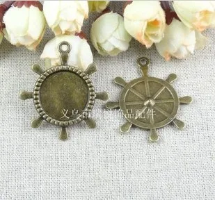 

Free Shipping A3062 20mmx20mm rudder DIY bronze Cameo Settings Alloy Cork Base Making Charm Pendant Jewelry Accessories Findings