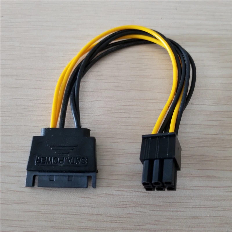 1 шт. 15Pin SATA к PCI-E 6Pin адаптер питания кабель Шнур 18AWG провод для PCIe графическая