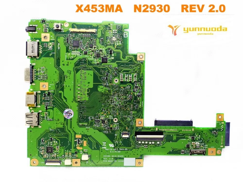 Оригинальная материнская плата для ноутбука ASUS X453MA N2930 REV 2 0 протестирована