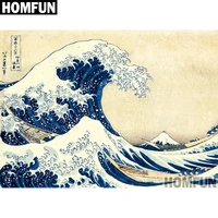 homfun full squareround drill 5d diy diamond painting ocean wave embroidery cross stitch 5d home decor gift a04000