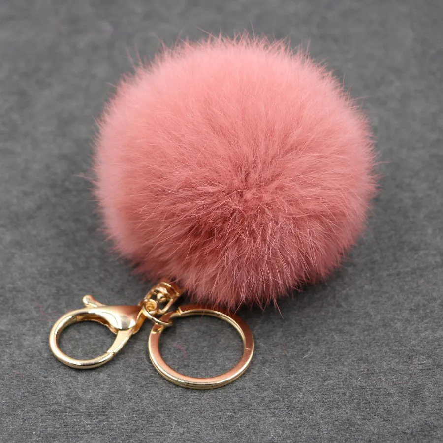 8CM Genuine Rabbit Keychain Cute Fur Pom Toy Handbag Car Charms Jewelry | Украшения и аксессуары