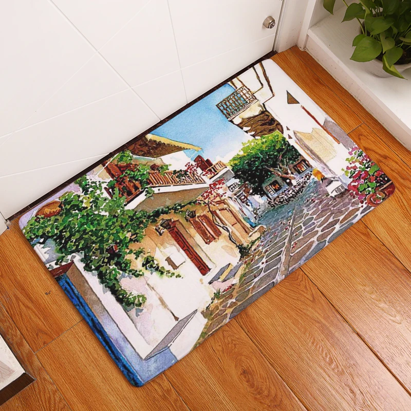 Новые Красивые творческие коврики моющийся коврик с пейзажем для спальни