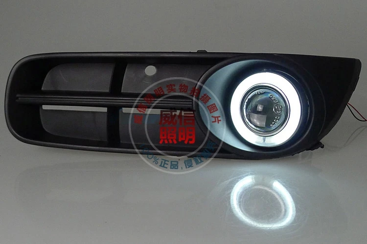 

DRL CCFL angel eye + halo fog lamp + projector lens + black fog lamp cover + for skoda fabia 2010-12, 2pcs