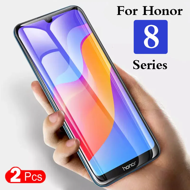 2 шт HD закаленное стекло на honor 8x 8a 8s 8c чехол для телефона huawei onor x8 8 x a s c защитные