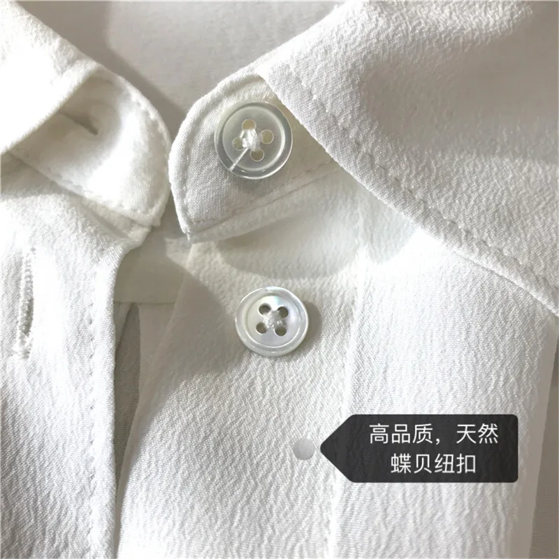 100% натуральные шелковые блузки OL однотонная шелковая блуза с длинными рукавами