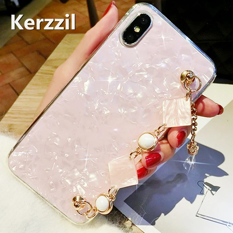 Фото Kerzzil Роскошные со стразами с украшениями под бриллианты цепочкой чехол для iphone 7