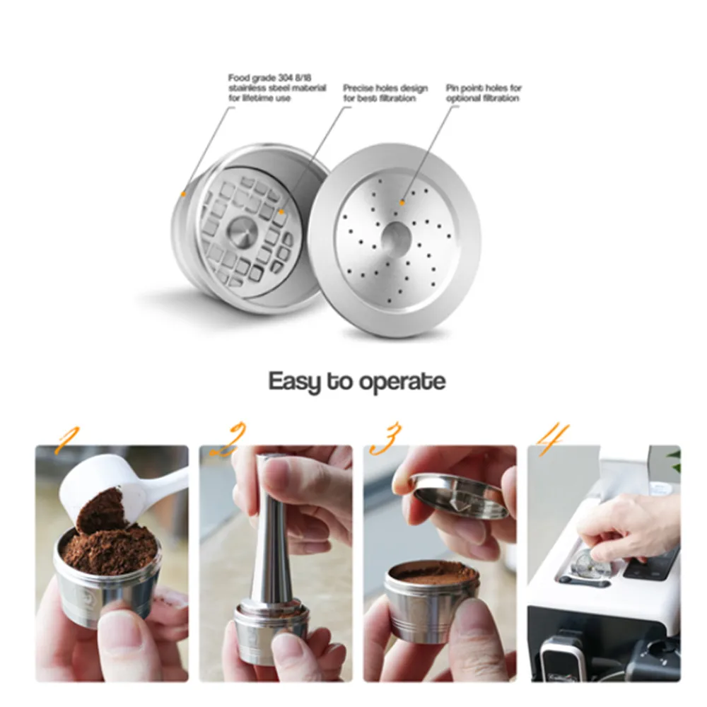 ICafilas нержавеющая сталь многоразового использования кофе капсулы Cafeteira фильтр для Caffitaly& Tchibo Cafissimo Minipresso машина