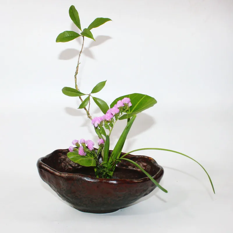 Японский цветочный горшок с узором из камня Настольная Ваза Ikebana Гидропонные
