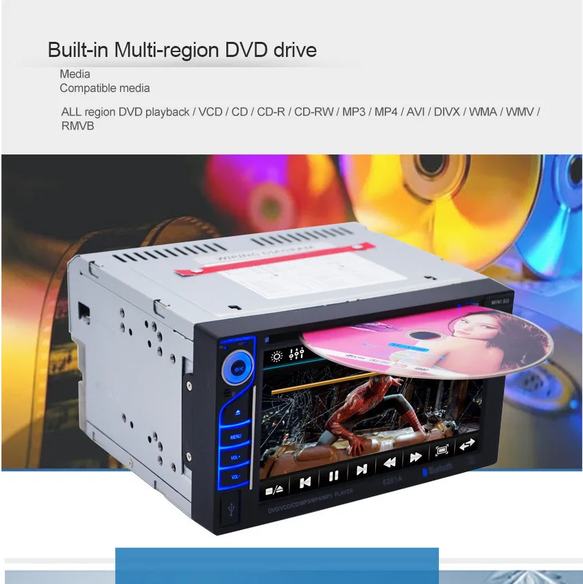Новый Авторадио Авто Радио 12 в Bluetooth стерео тире 2 Din FM Aux вход приемник SD USB MP3 MMC WMA DVD