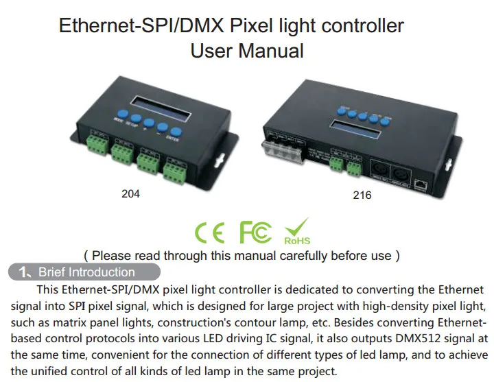 Led Artnet в SPI конвертер BC-204; Artnet в SPI/DMX пиксель контроллер; Eternet протокол 680 пикселей* 4CH и один DMX 512