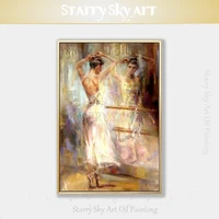 high quality wall art impressionist ballet dancer oil painting on canvas beautiful ballerina oil painting for wall decoration