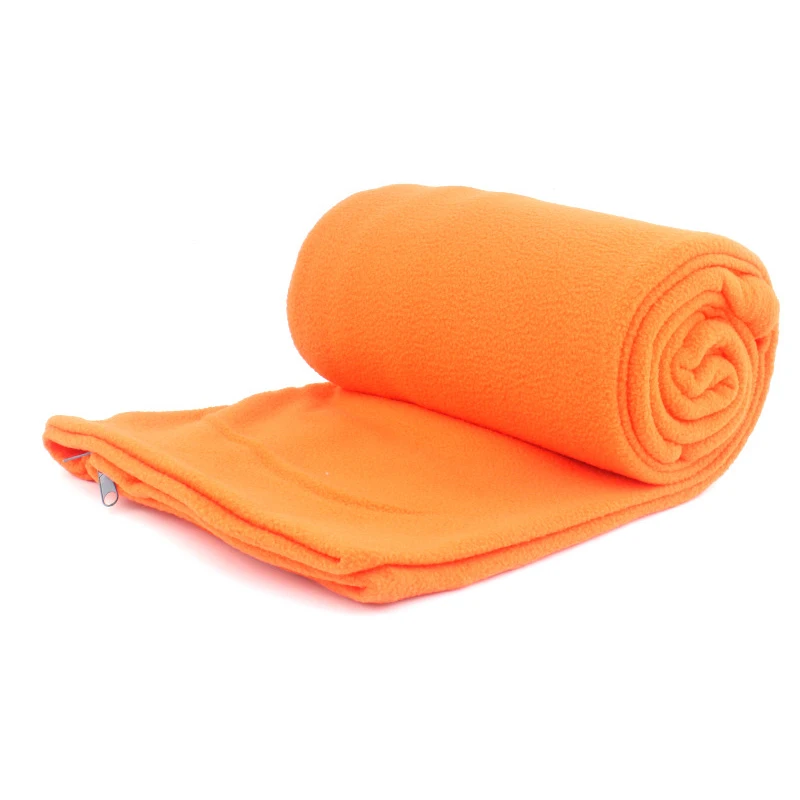 

New Camping Fleece Sleeping Bag Liner Portable Warm Zipper Blanket for Outdoor Home Office XD88