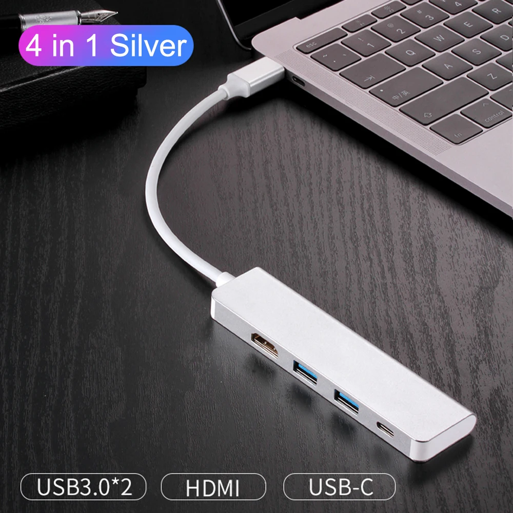 8 в 1 type C концентратор USB-C-HDMI RJ45 Gigabit 3,5 мм аудио SD TF кардридер USB3.0 PD зарядный USB-C Кабель-адаптер для ноутбука Mac