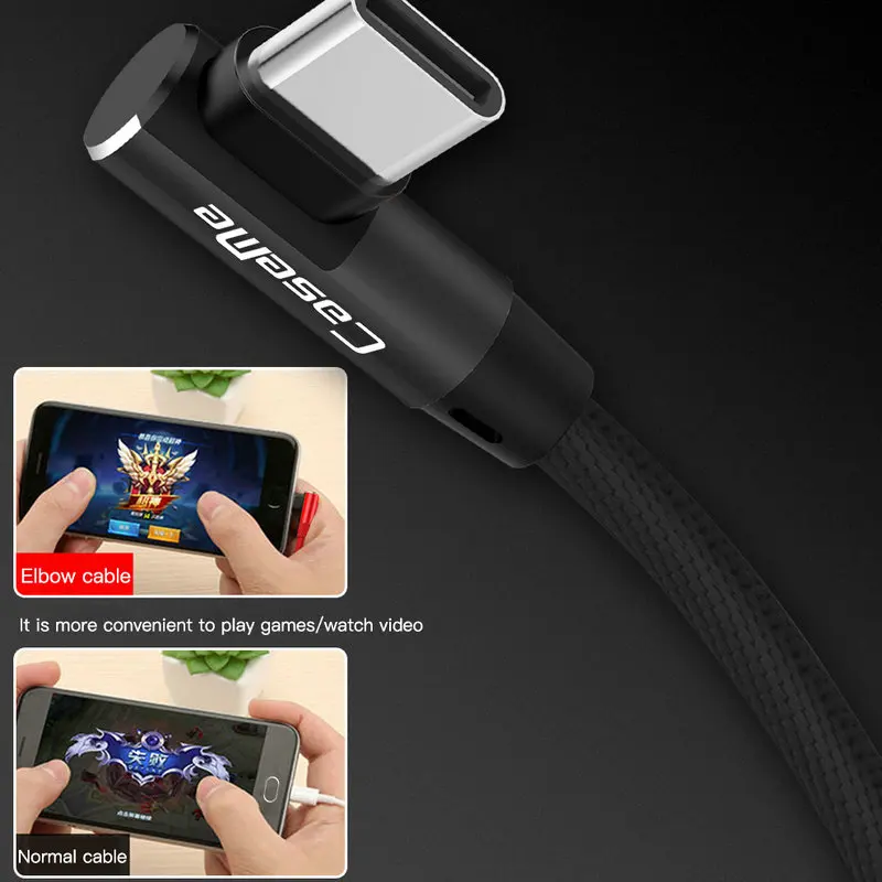Кабель зарядный CaseMe USB Type C для Huawei Mate 20 pro 90 градусов|Комплекты аксессуаров