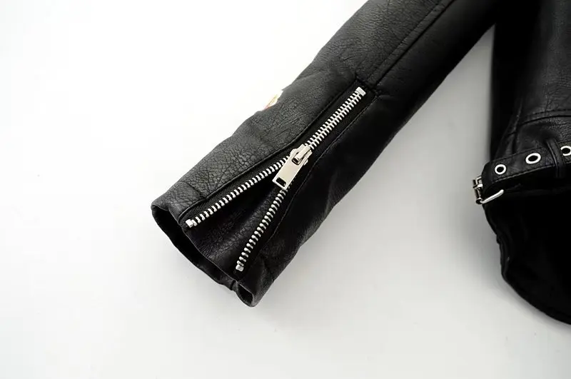 Женский цветочный узор, вышивка, куртка из искусственной мягкой кожи, пальто с отложным воротником, повседневная искусственная кожа, мотоциклетная черная верхняя одежда в стиле панк