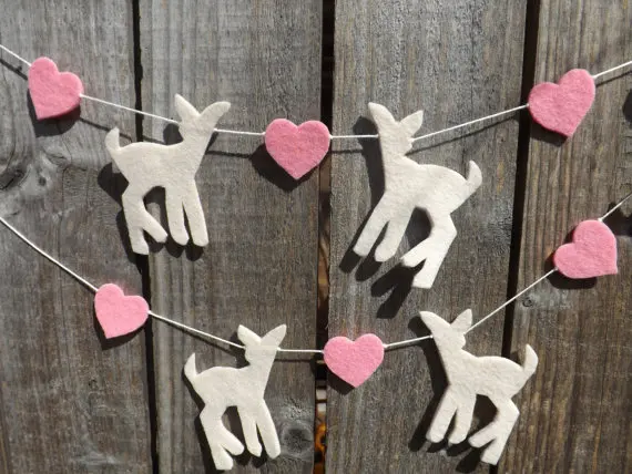 

Fawn deer Christmas felt Garlands buntings Christening wedding birthday bridal baby shower Church decor banners