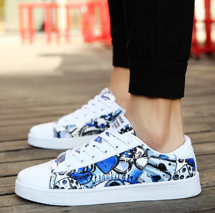Women Men Blue Модная обувь на плоской подошве; женские кроссовки; дышащая спортивная женская обувь; Повседневная прогулочная женская обувь на плоской подошве; цвет белый, розовый; Мужская обувь; zapatillas mujer - Цвет: Women Men Blue