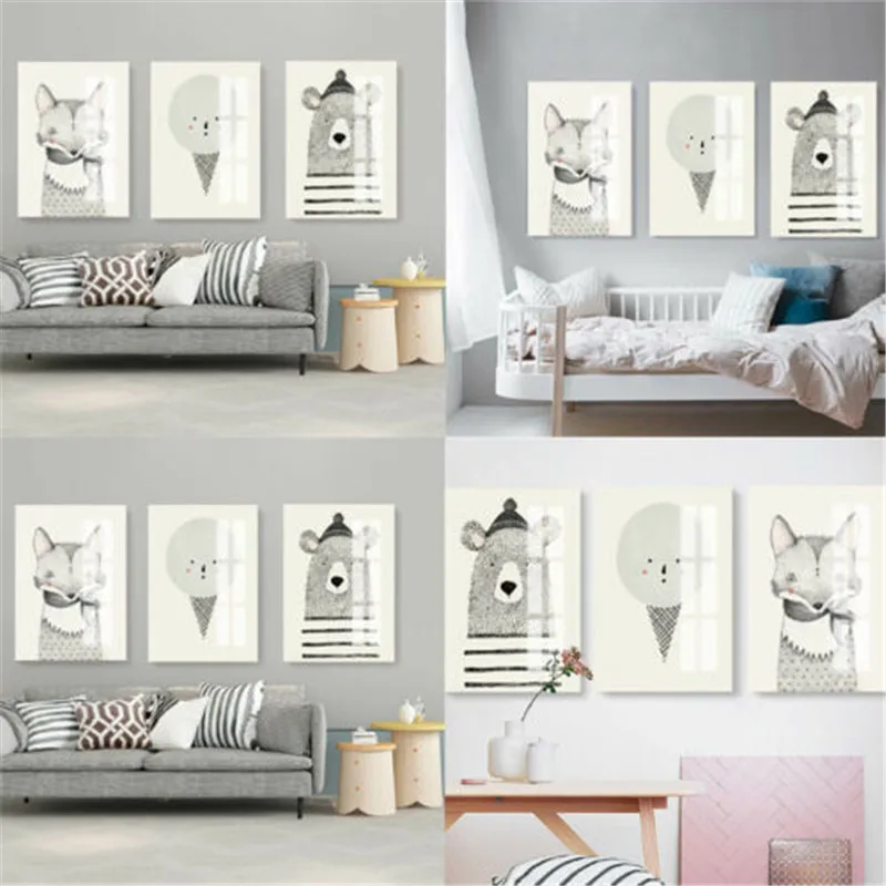 Новинка 2019 лидер продаж Мультяшные животные настенные виниловые наклейки