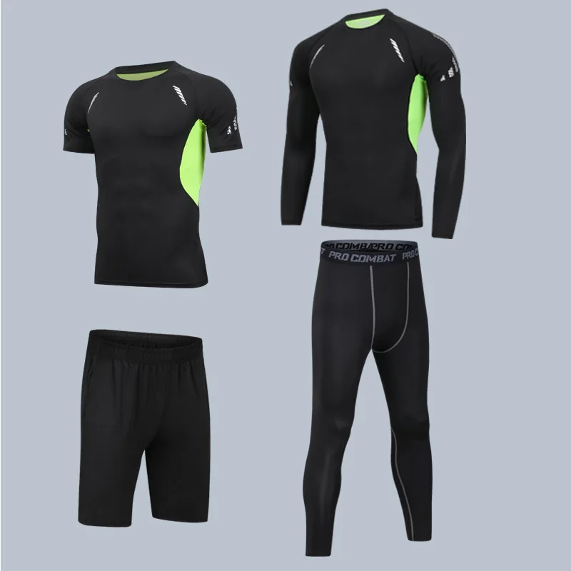 Style 7 Men's Gym Tights Sports Compression Sportswear Suits training Clothes Suits workout jogging Sports clothing Tracksuit Dry Fit - Цвет: Style 7