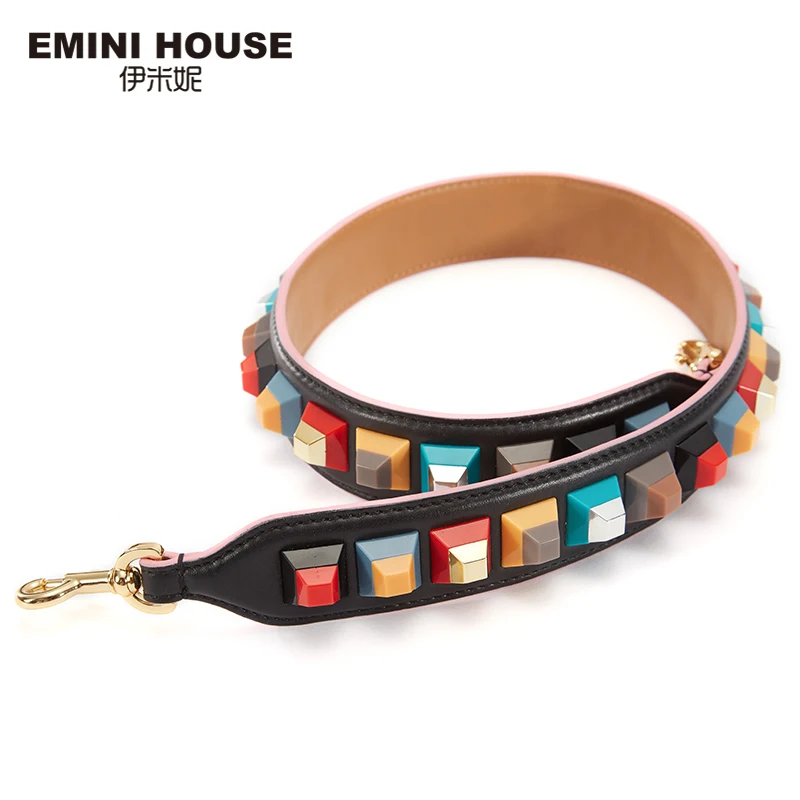 EMINI HOUSE натуральная кожа плечевой ремень красочные акриловые женские сумки ремень 89 см* 4 см
