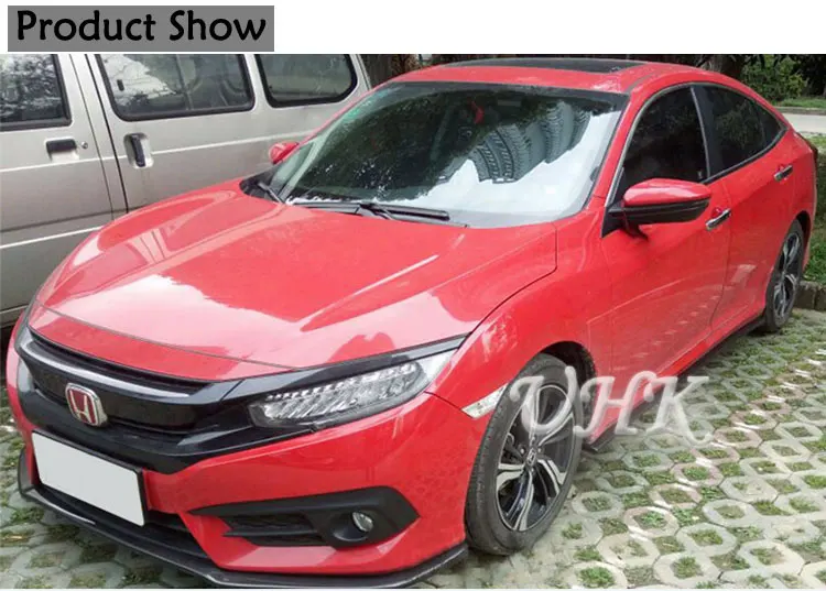 Uhk Интимные аксессуары для Honda Civic 10th углерода Волокно передний бампер спойлер диффузор Splitter бампер автомобиля протектор