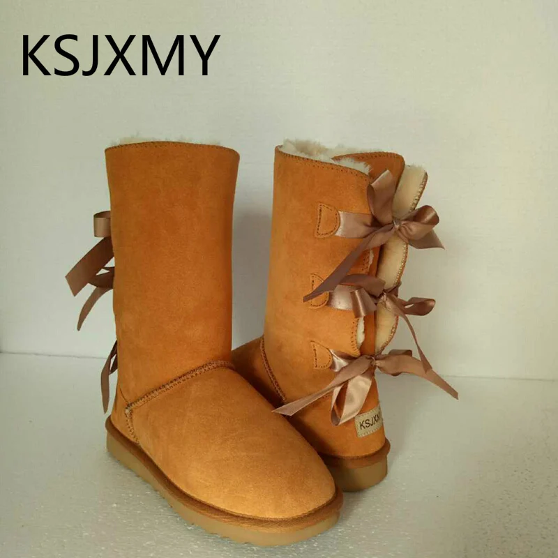 KSJXMY модные женские зимние высокие сапоги из натуральной кожи на шнуровке кожаная