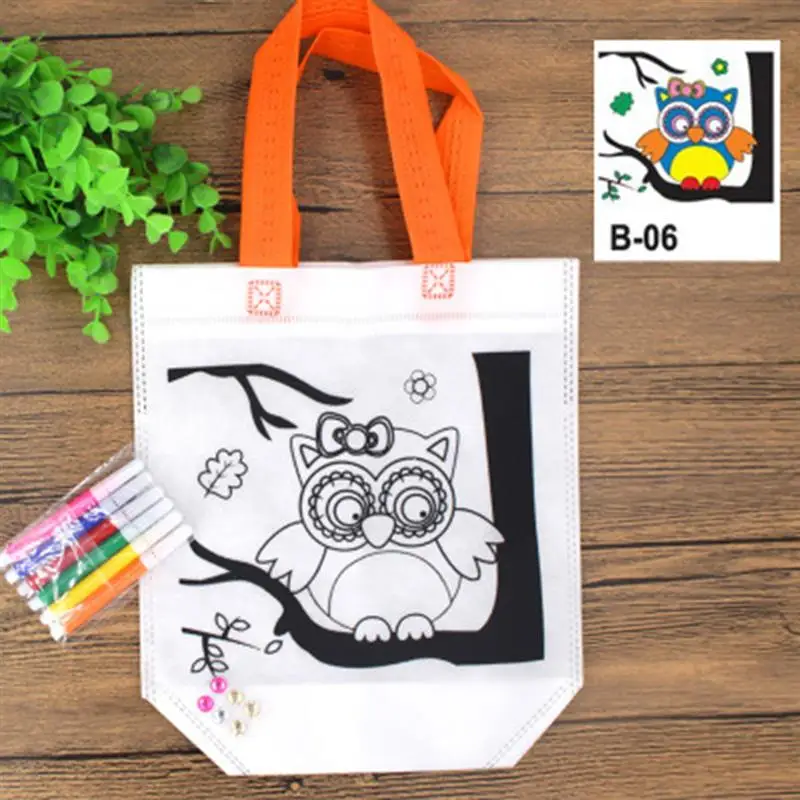 Сделай Сам Сумочка с граффити рисунок нетканый упаковочный мешок развивающие