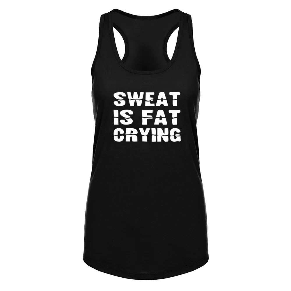 Женские спортивные Жир Плач забавные Фитнес тренировки Racerback безрукавки для