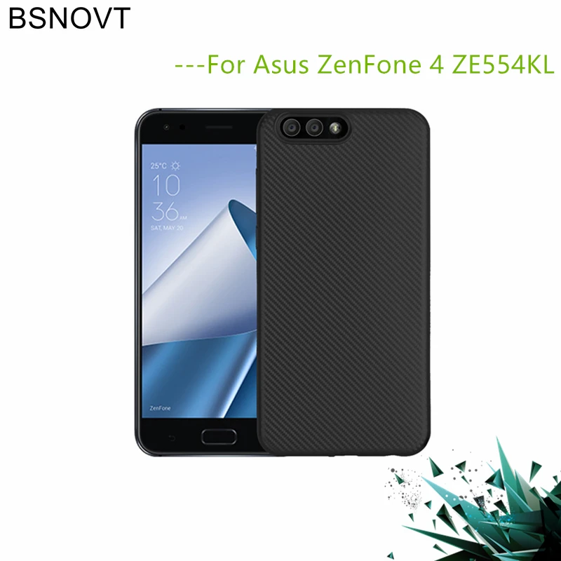 BSNOVT Asus ZenFone 4 ZE554KL Cover Shockproof Soft Carbon fiber Slim TPU Phone Case For Fundas 5.5&quot |