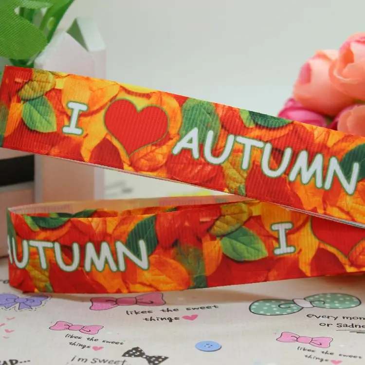 Лента с принтом Совы и листьев 7/8 дюйма бесплатная доставка корсажная лента