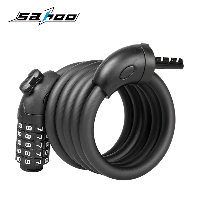 SAHOO велозамков Сталь Cable Lock пароль велосипед велосипедный замок 1500 мм Bold MTB