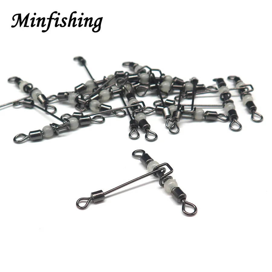 Minfishing 10 шт. 3 ходовые Вертлюги рыболовные Поворотные поперечные лески со