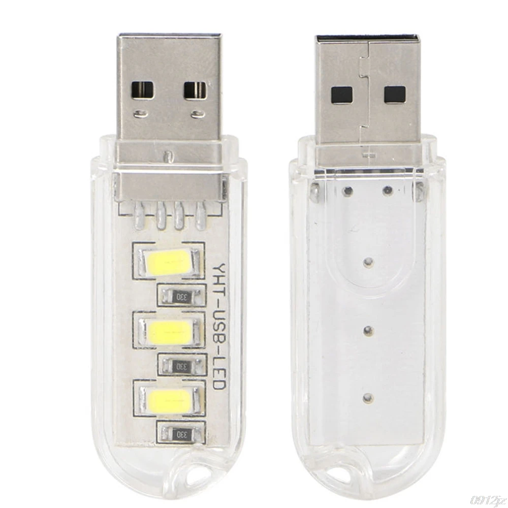Портативный брелок 3 светодиодный белый ночной Светильник питание от USB U-диск