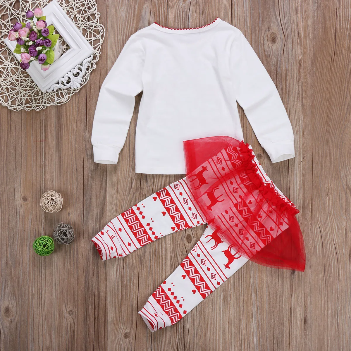 Дети маленьких Штаны для девочек с рождественским изображением Пижамы