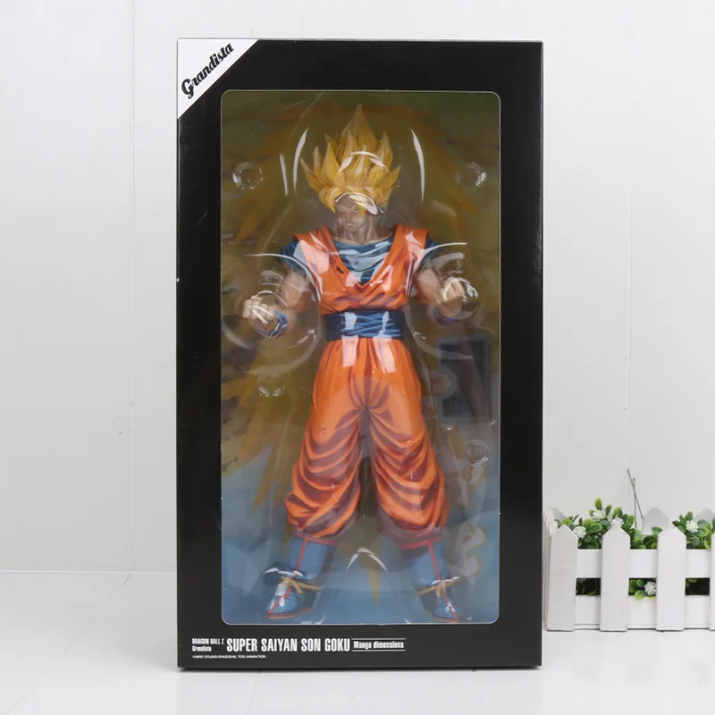31 см аниме Dragon Ball Z Супер Saiyan Сон Гоку манга Размер грандиста ПВХ фигурка коллекция модель куклы игрушки - Цвет: with color box