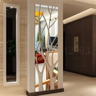 Новые 3d акриловые зеркальные наклейки на стену, серебристые наклейки с рисунком дерева, самые современные украшения для гостиной, спальни