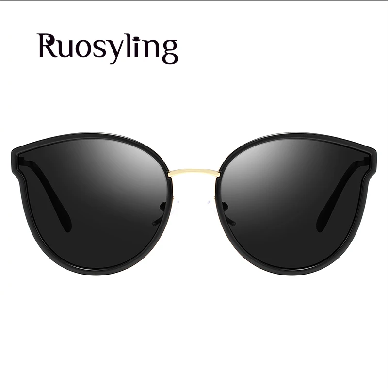 Женские солнцезащитные очки Ruosyling круглые темные с поляризационными УФ линзами