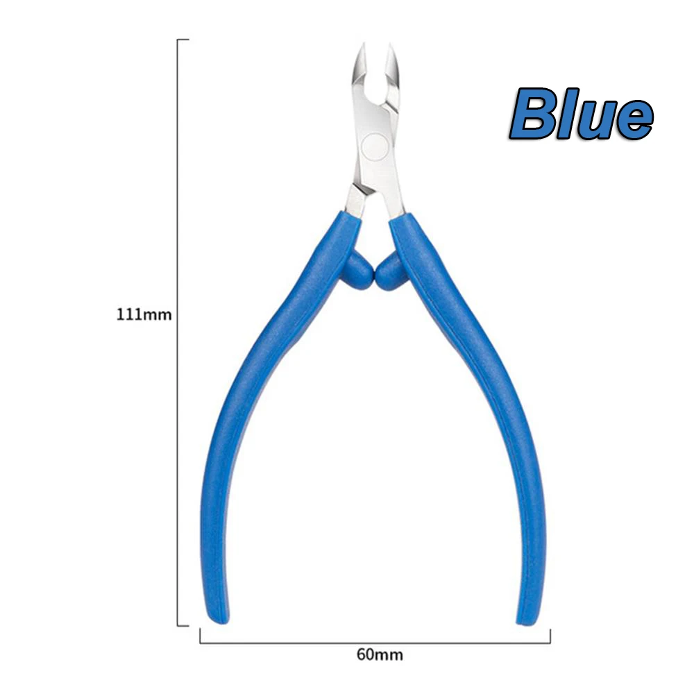 Blue Профессиональные щипцы для кутикулы на пальцах рук и ног из нержавеющей стали, машинка для стрижки ногтей, триммер, плоскогубцы, ножницы, инструмент для маникюра - Цвет: Blue
